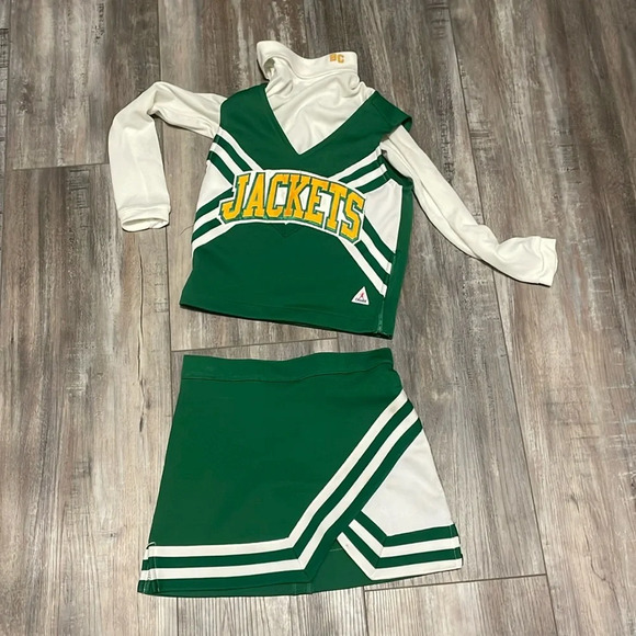 Chasse Green Jackets Cheerleader Uniform Child Small Outfit Halloween Costume - Picture 1 of 10